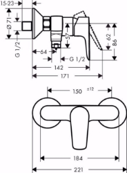 Bild von Hansgrohe Talis E Einhebel-Brausenmischer Aufputz, brushed bronze , Art.Nr. : 71760140