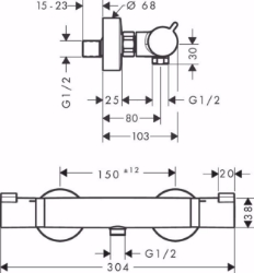 Bild von Hansgrohe Ecostat Brausenthermostat Comfort Aufputz, Mattweiß , Art.Nr. : 13116700