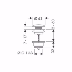 Bild von Hansgrohe Ablaufgarnitur Push-Open für Waschtisch- und Bidetmischer, Mattschwarz , Art.Nr. : 50100670