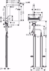 Bild von Hansgrohe Aquno Select M81 Einhebel-Küchenmischer 250, Ausziehauslauf, 2jet, sBox, edelstahl finish , Art.Nr. : 73830800