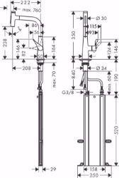 Bild von Hansgrohe Metris Select M71 Einhebel-Küchenmischer 240, Ausziehbrause, 2jet, sBox, chrom , Art.Nr. : 73817000