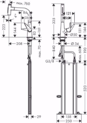 Bild von Hansgrohe Talis Select M51 Einhebel-Küchenmischer 220, Ausziehbrause, 2jet, sBox, edelstahl finish , Art.Nr. : 73868800