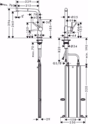 Bild von Hansgrohe Talis M54 Einhebel-Küchenmischer 270, Ausziehauslauf, 1jet, sBox, edelstahl finish , Art.Nr. : 72809800