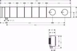 Bild von AXOR Edge Thermostatmodul Select 680/100 Unterputz für 5 Verbraucher, chrom , Art.Nr. : 46730000