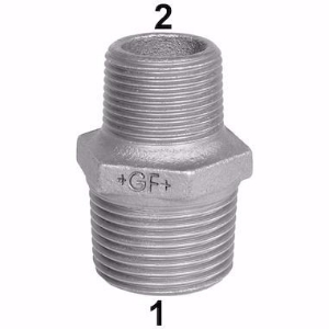 Picture of +GF+ 245 Doppelnippel, reduziert, ISO/EN N8, Dim. (1-2): 2" ‑ 11/4", Art.Nr.: 770245232