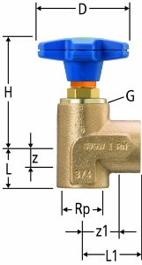 Bild von Nussbaum 23125 Eckventil mit Easy-Top-Oberteil, Grösse: ¾, Art.Nr. 23125.05