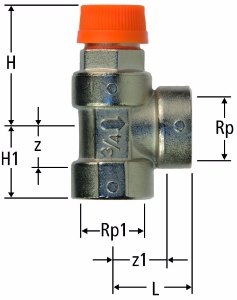 Bild von Nussbaum 26092 Sicherheitsventil für hohe Temperaturen, Grösse: ½ - 4 bar, Art.Nr. 26092.55