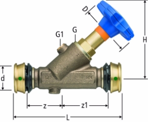 Bild von Nussbaum 86510 Optiflex-Flowpress-Schrägsitzventil, Grösse: 32, Art.Nr. 86510.25