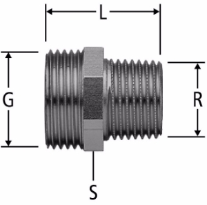 Bild von Nussbaum  86019 Optiflex-Doppelnippel zu Optiflex-Verschraubungen, Grösse: ½ x ¾, Art.Nr. 86019.21