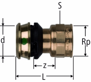 Bild von Nussbaum  84231 Optiflex-Flowpress-Übergang mit Innengewinde, Grösse: ¾ x 25, Art.Nr. 84231.25