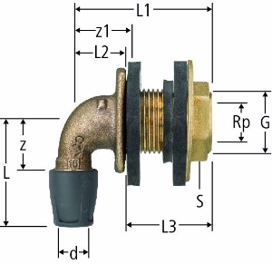 Bild von Nussbaum  85179 Optiflex-Profix-Wanddurchführungswinkel, Grösse: 16 x ½ x 35, Art.Nr. 85179.21