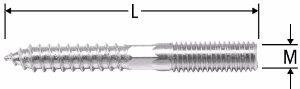 Bild von Nussbaum 83074.32 Stockschraube, Grösse: M10 x 160, Art.Nr. 83074.32