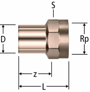 Bild von Nussbaum  81034 Optipress-Aquaplus-Übergang mit Einsteckende und Innengewinde, Grösse: 28 x ¾, Art.Nr. 81034.28