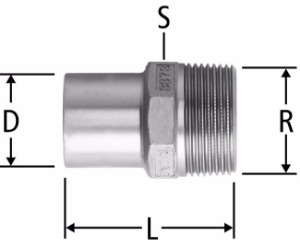 Picture of Nussbaum  80036 Optipress-Aquaplus-Übergang mit Einsteckende und Aussengewinde, Grösse: 22 x ½, Art.Nr. 80036.24