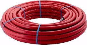 Bild von Geberit FlowFit/PushFit Metallverbundrohr in Rollen vorgedämmt rot, d25mm, L 25m, Art.Nr. :619.112.00.1