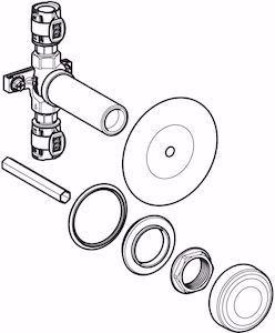 Bild von Geberit FlowFit Unterputzabsperrventil JRG LegioStop d25mm, glanzverchromt, Art.Nr. :619.811.21.1