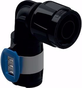 Bild von Geberit FlowFit Übergangswinkel 90° mit MasterFix d20mm, RpMF1/2", Art.Nr. :620.491.00.1