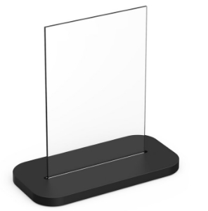 Bild von Bodenschatz - Adesio Display 500x250 mit Grundplatte dunkelgrau Einscheiben-Sicherheitsglas (ESG) 8 mm Glas auswechselbar in Klemmprofil für Klebevorführungen und Schulungszwecke , Art.Nr. : BA40XX698