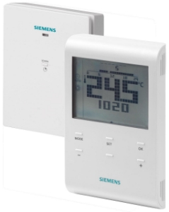 Bild von Siemens Drahtloser Raumthermostat mit Auto-Zeitschaltprogramm, inkl. Empfänger, Art.Nr.: RDE100.1RFS