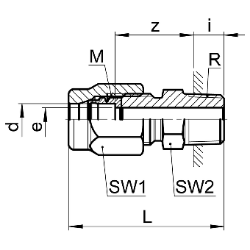 Bild von SERTO Einschraubverschraubungen SERTO SO 41121 mit Aussengewinde, gerade, M-Programm, Messing Grösse: 4 ‑ 1/4, Art.Nr. :  018.1101.065