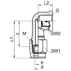 Bild von SERTO Winkel-Aufschraubverschraubungen SERTO SO 42521 mit Innengewinde, M-Programm, Messing Grösse: 6 ‑ 1/8, Art.Nr. :  018.2501.100