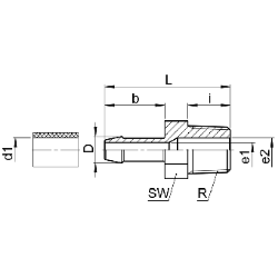 Bild von SERTO Einschraubtüllen SERTO SO 50511 Edelstahl rostfrei Typ: SO 50511‑6‑1/4, Art.Nr. :  056.0511.110