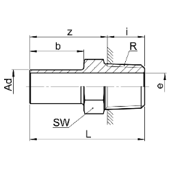 Bild von SERTO Einstellnippel SERTO SO 51600 Edelstahl rostfrei Grösse: A 4‑ 1/8, Art.Nr. :  056.1601.060