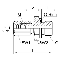 Bild von SERTO Einschraubverschraubungen SERTO SO 51124 OR gerade, mit O-Ringabdichtung (FPM), Edelstahl rostfrei Grösse: 8‑ 1/8", Art.Nr. :  058.1171.160