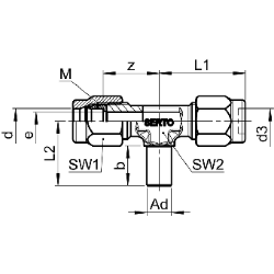 Bild von SERTO Verschraubungen SERTO SO 43621 einstellbar, M-Programm, Messing Grösse: 8 ‑ A 8 ‑ 8, Art.Nr. :  018.3600.080