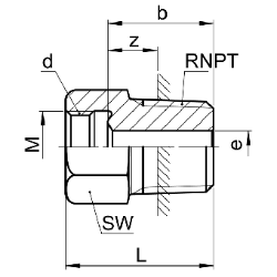 Bild von SERTO Übergangsnippel SERTO SO 50040 NPT Edelstahl rostfrei Grösse: 5‑ 1/8, Art.Nr. :  056.0402.082