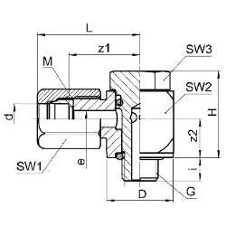 Bild von SERTO Schwenkverschraubungen SERTO SO 52824 Edelstahl rostfrei Grösse: 5‑ 1/8, Art.Nr. :  058.2841.082