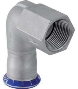 Picture of Geberit - Übergangswinkel 90° GEBERIT MAPRESS Wasser Edelstahl Rostfrei 1.4401 mit Innengewinde, d mm: 22, Rp: 1/2, L cm: 5.8, L1 cm: 4.9, Z cm: 3.7, Z1 cm: 3, Art.Nr. : 33810