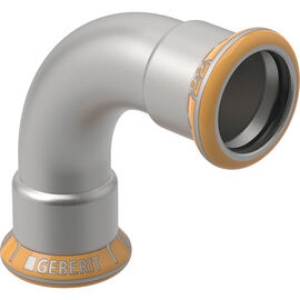 Bild von Geberit - Bogen 90° MAPRESS Therm Edelstahl nicht zulässig für Trinkwasserinstallationen, d mm: 76.1, L cm: 15.9, Z cm: 10.6, Art.Nr. : 41109