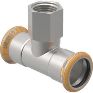 Bild von Geberit - T-Stücke MAPRESS Therm Edelstahl nicht zulässig für Trinkwasserinstallationen, d mm: 28, Rp: 1/2, d1 mm: 28, arc °: 90, L cm: 8.4, L1 cm: 4.6, l cm: 4, Art.Nr. : 41308