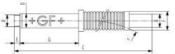 Bild von +GF+ GEBEF Typ 1110 flexibel, Aussengewinde Messing (Rg*), B mm: 63, Art.Nr.: 775011103