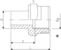 Bild von +GF+ Reduktionsnippel PVC-U metrisch Rp, Grösse: 20‑ 3/8", Art.Nr.: 721910434