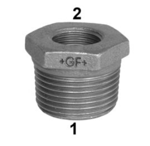 Picture of +GF+ 241 Reduziernippel, ISO/EN N4, Dim. (1-2): 11/2" ‑ 11/4", Art.Nr.: 771241236