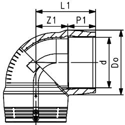 Bild von +GF+ ELGEF Plus Winkel 90° PE100 d75-180mm / SDR11, d mm: 110, Art.Nr.: 753101814