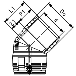Bild von +GF+ ELGEF Plus Winkel 45° PE100 d75-180mm / SDR11, d mm: 110, Art.Nr.: 753151814