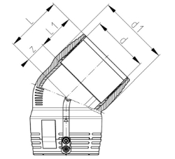 Bild von +GF+ ELGEF Plus Winkel 45° PE100 d75-180mm / SDR11, d mm: 160, Art.Nr.: 753151817