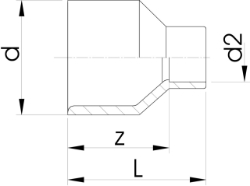 Bild von +GF+ Reduktion PVC-U metrisch, Grösse: 8‑ 6, Art.Nr.: 721910323