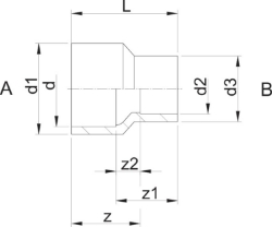 Bild von +GF+ PRO-FIT Reduktion PVC-U metrisch, Grösse: 40‑ 16 PRO‑Fit, Art.Nr.: 721910915