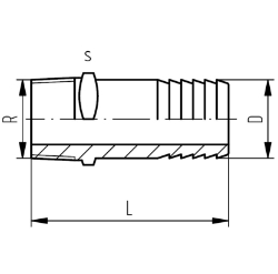 Bild von +GF+ Druckschlauchtülle PVC-U R, Grösse: 11/4", Art.Nr.: 721960709