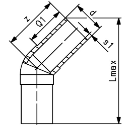 Bild von +GF+ ELGEF Plus Winkel 45° PE100 d20-315mm / SDR11 / Langschenklige Version, de mm: 110, Art.Nr.: 753151014