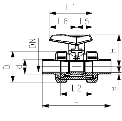 Bild von +GF+ ecoFIT Kugelhahn Typ 542 PVC-U Mit Stumpfschweissstutzen PE100 - SDR11 metrisch Mit PE Kugeldichtung, d mm: 63, Art.Nr.: 161541787