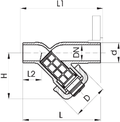 Bild von +GF+ Schmutzfänger Typ 305 PVC-U Gehäuse transparent mit Klebestutzen metrisch, Grösse: 25, Art.Nr.: 192305350