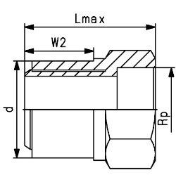 Bild von +GF+ ELGEF Plus Übergangsadapter PE/Messing d25-63mm / SDR11 / Innengewinde Rp, d mm: 63, Art.Nr.: 720920241