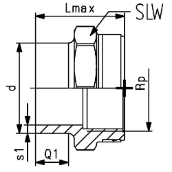 Bild von +GF+ ecoFIT Übergangsmuffe PE100 d20-63mm / SDR11 / Innengewinde Rp, d mm: 20, Art.Nr.: 753910266