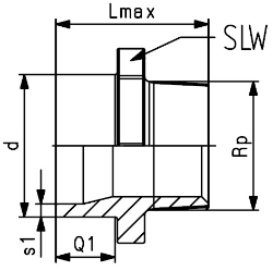 Bild von +GF+ ecoFIT Übergangs-Nippel PE100 d20-63mm / SDR11 / Aussengewinde R, d mm: 20, Art.Nr.: 753910556