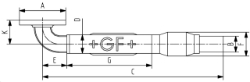 Bild von +GF+ GEBEF Typ 1140 Festflansch 90° INOX, B mm: 63, Art.Nr.: 775011400